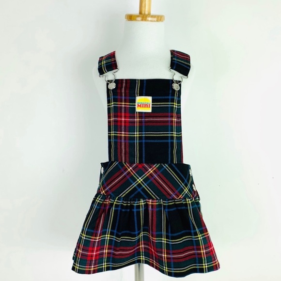 New Harajuku Mini Plaid Jumper Dress Skirt Red 5T - Picture 1 of 7